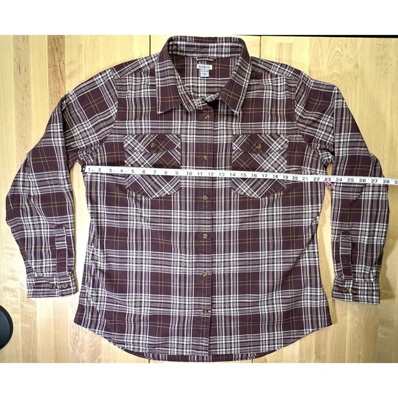 Mens Carhartt Long Sleeve Button Down Shirt Brown Plaid Size XL - Picture 3 of 9
